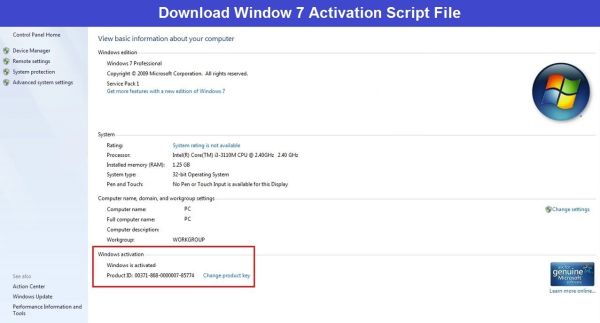 Windows 7 Activator Product Key Unduh